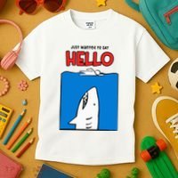 Just Wanted To Say Hello Funny Shark Kids T-Shirt thumb 3