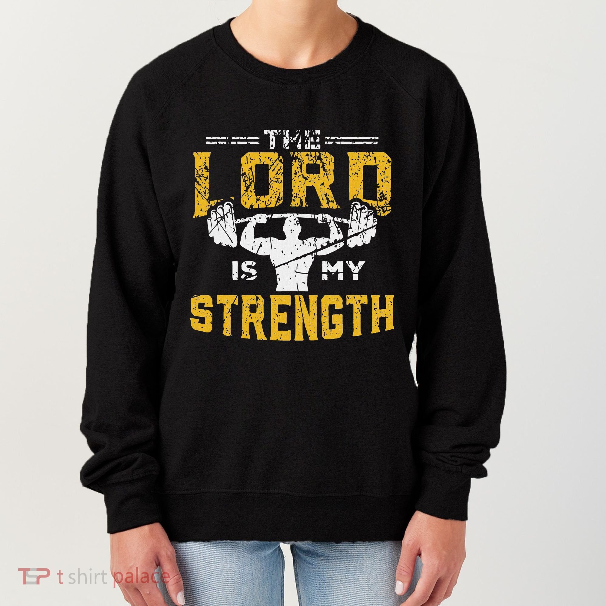 Jesus Workout The Lord Is My Strength Christian Gym Women's Sweatshirt