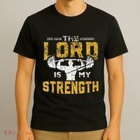 Jesus Workout The Lord Is My Strength Christian Gym T-Shirt thumb 3
