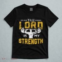 Jesus Workout The Lord Is My Strength Christian Gym T-Shirt thumb 5