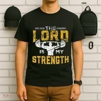 Jesus Workout The Lord Is My Strength Christian Gym T-Shirt thumb 6