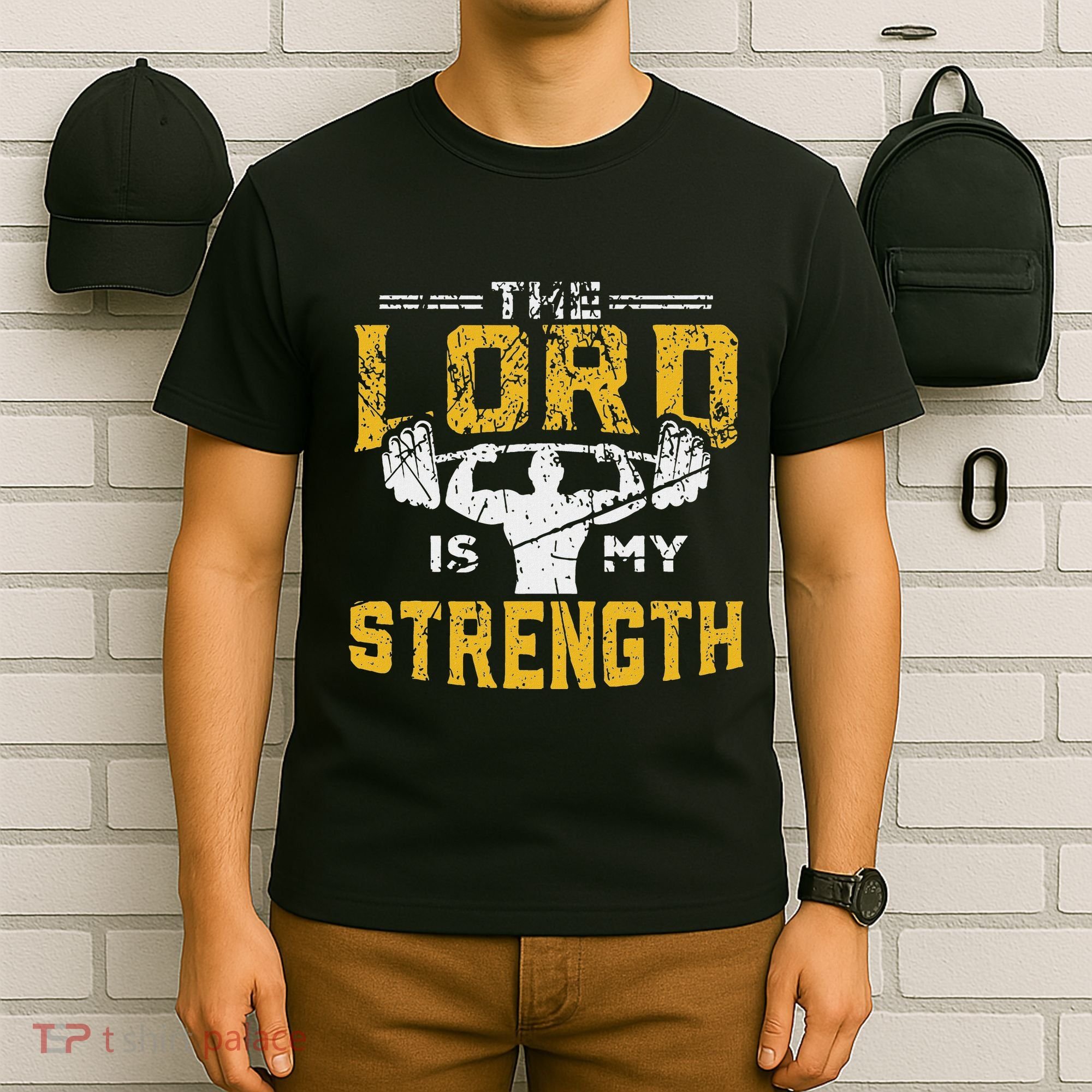 Jesus Workout The Lord Is My Strength Christian Gym T-Shirt