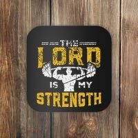 Jesus Workout The Lord Is My Strength Christian Gym Coaster thumb 0