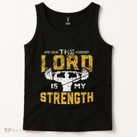 Jesus Workout The Lord Is My Strength Christian Gym Tank Top thumb 2