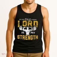 Jesus Workout The Lord Is My Strength Christian Gym Tank Top thumb 3