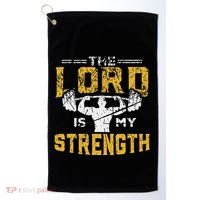 Jesus Workout The Lord Is My Strength Christian Gym Golf Towel thumb 0