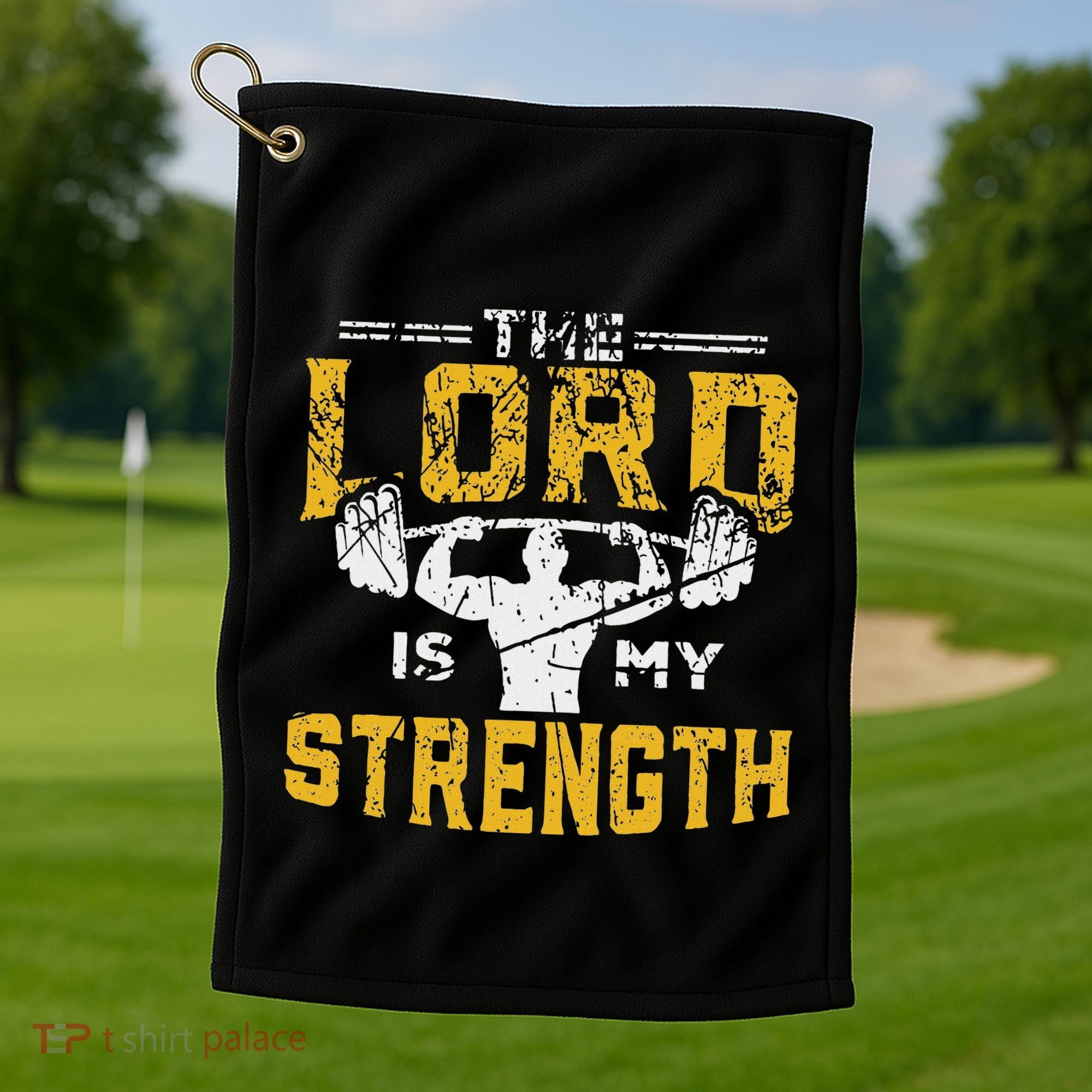 Jesus Workout The Lord Is My Strength Christian Gym Golf Towel
