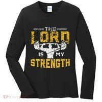 Jesus Workout The Lord Is My Strength Christian Gym Women's Long Sleeve Shirt thumb 0