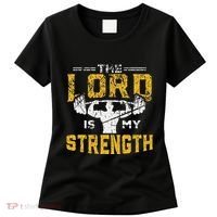 Jesus Workout The Lord Is My Strength Christian Gym Women's T-Shirt thumb 0