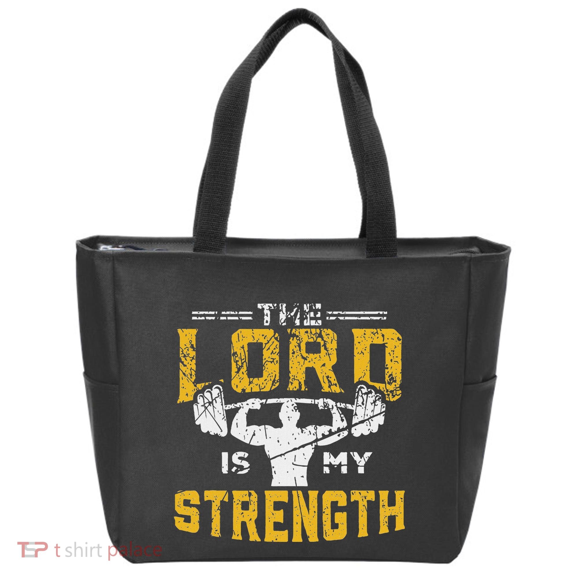 Jesus Workout The Lord Is My Strength Christian Gym Tote Bag