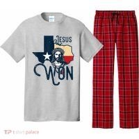 Jesus Won Texas Christianity Religion Jesus Won Texas Pajama Set thumb 0