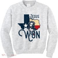 Jesus Won Texas Christianity Religion Jesus Won Texas Kids Sweatshirt thumb 0