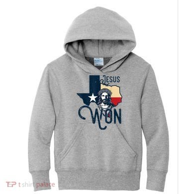 Jesus Won Texas Christianity Religion Jesus Won Texas Kids Hoodie