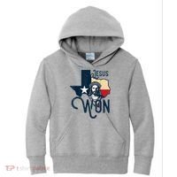 Jesus Won Texas Christianity Religion Jesus Won Texas Kids Hoodie thumb 0