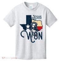 Jesus Won Texas Christianity Religion Jesus Won Texas Kids T-Shirt thumb 0