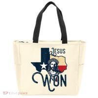 Jesus Won Texas Christianity Religion Jesus Won Texas Tote Bag thumb 0