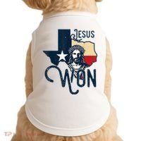 Jesus Won Texas Christianity Religion Jesus Won Texas Doggie Tank thumb 0
