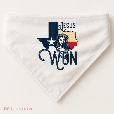Jesus Won Texas Christianity Religion Jesus Won Texas USA-Made Doggie Bandana