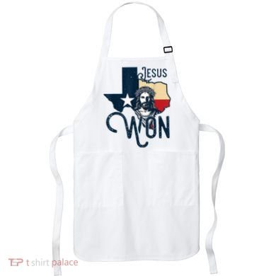 Jesus Won Texas Christianity Religion Jesus Won Texas Apron