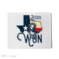 Jesus Won Texas Christianity Religion Jesus Won Texas Mousepad thumb 0