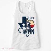 Jesus Won Texas Christianity Religion Jesus Won Texas Women's Tank Top thumb 0