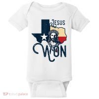 Jesus Won Texas Christianity Religion Jesus Won Texas Baby Bodysuit thumb 0