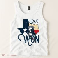 Jesus Won Texas Christianity Religion Jesus Won Texas Tank Top thumb 2