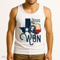 Jesus Won Texas Christianity Religion Jesus Won Texas Tank Top thumb 3