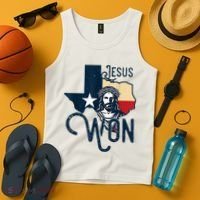 Jesus Won Texas Christianity Religion Jesus Won Texas Tank Top thumb 4
