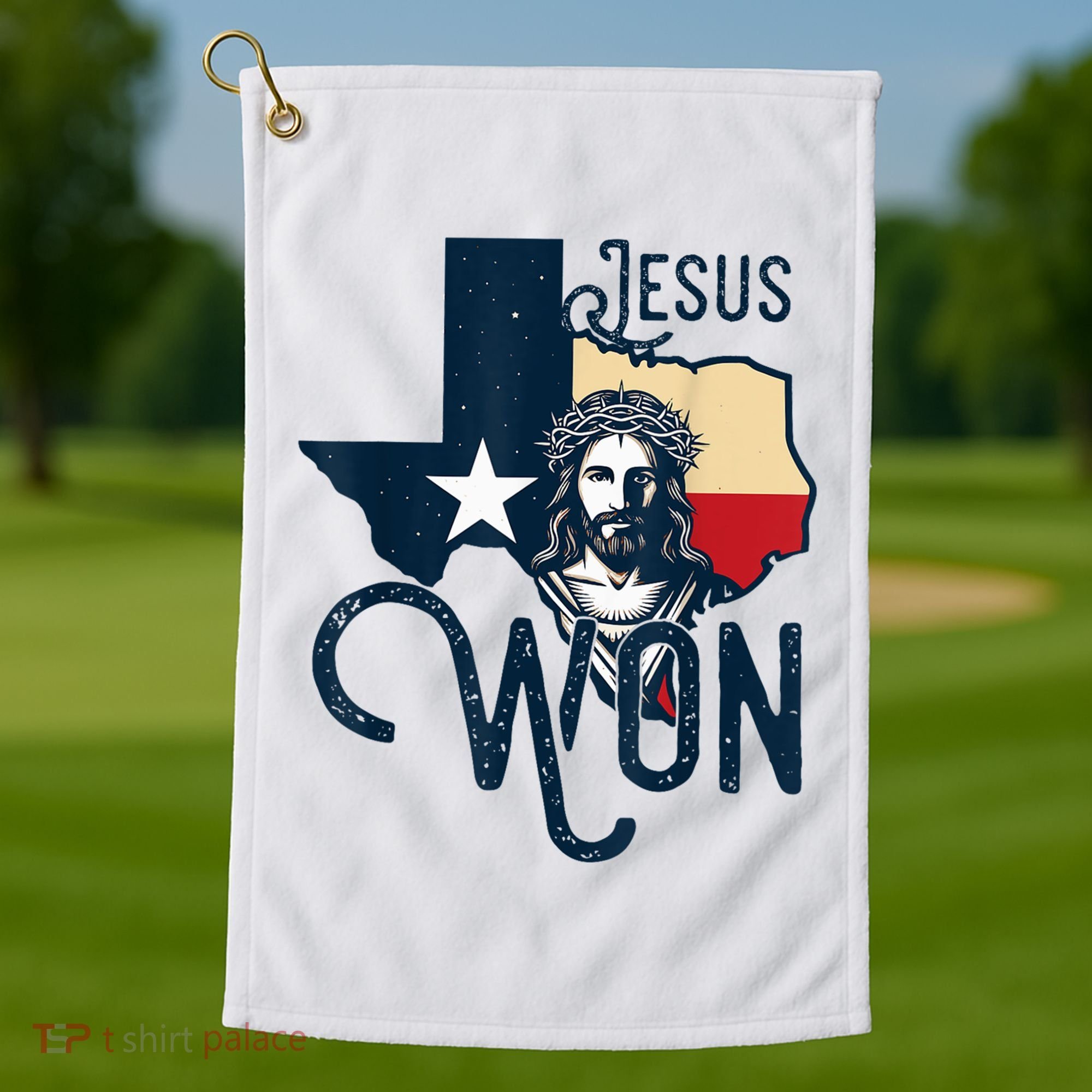 Jesus Won Texas Christianity Religion Jesus Won Texas Golf Towel
