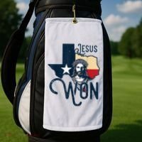 Jesus Won Texas Christianity Religion Jesus Won Texas Golf Towel thumb 2