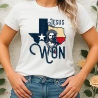 Jesus Won Texas Christianity Religion Jesus Won Texas Women's T-Shirt thumb 2