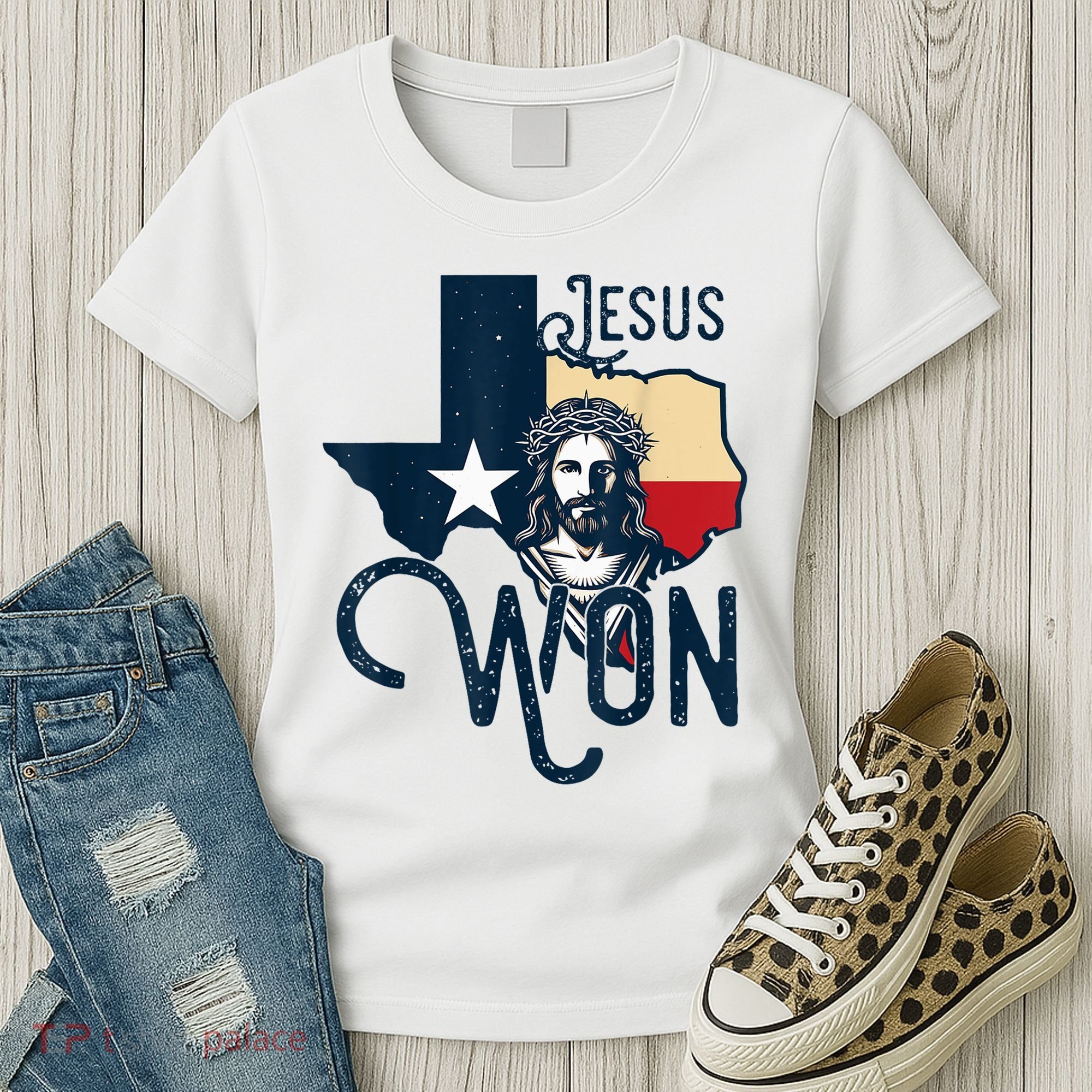 Jesus Won Texas Christianity Religion Jesus Won Texas Women's T-Shirt