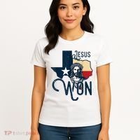 Jesus Won Texas Christianity Religion Jesus Won Texas Women's T-Shirt thumb 4