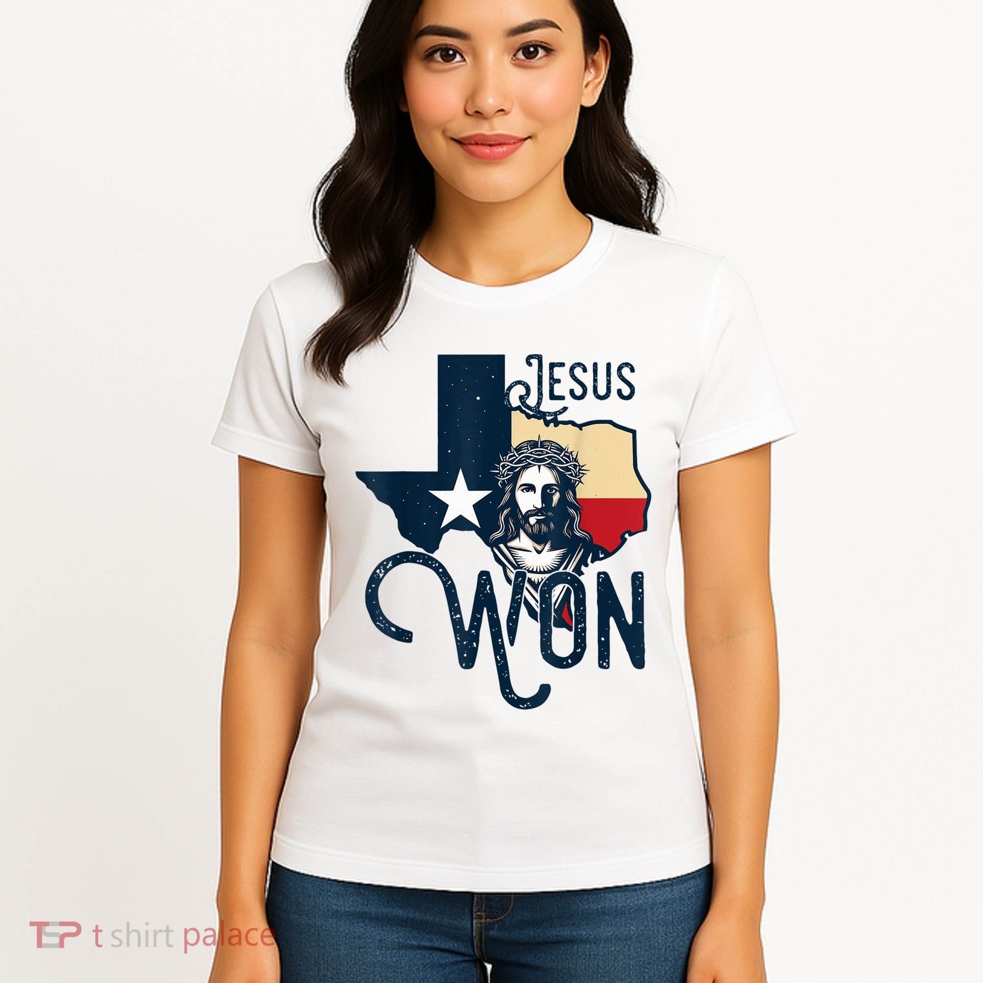 Jesus Won Texas Christianity Religion Jesus Won Texas Women's T-Shirt