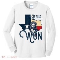 Jesus Won Texas Christianity Religion Jesus Won Texas Kids Long Sleeve Shirt thumb 0