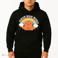 Jesus Was Woke Liberal Christian Hoodie thumb 2