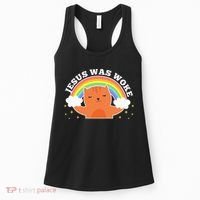 Jesus Was Woke Liberal Christian Women's Tank Top thumb 0