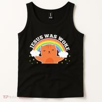 Jesus Was Woke Liberal Christian Tank Top thumb 2