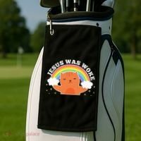Jesus Was Woke Liberal Christian Golf Towel thumb 2