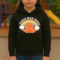 Jesus Was Woke Liberal Christian Kids Hoodie thumb 3