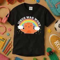 Jesus Was Woke Liberal Christian Kids T-Shirt thumb 3