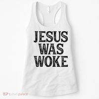 Jesus Was Woke Christian Faith Religious   Funny Women's Tank Top thumb 0