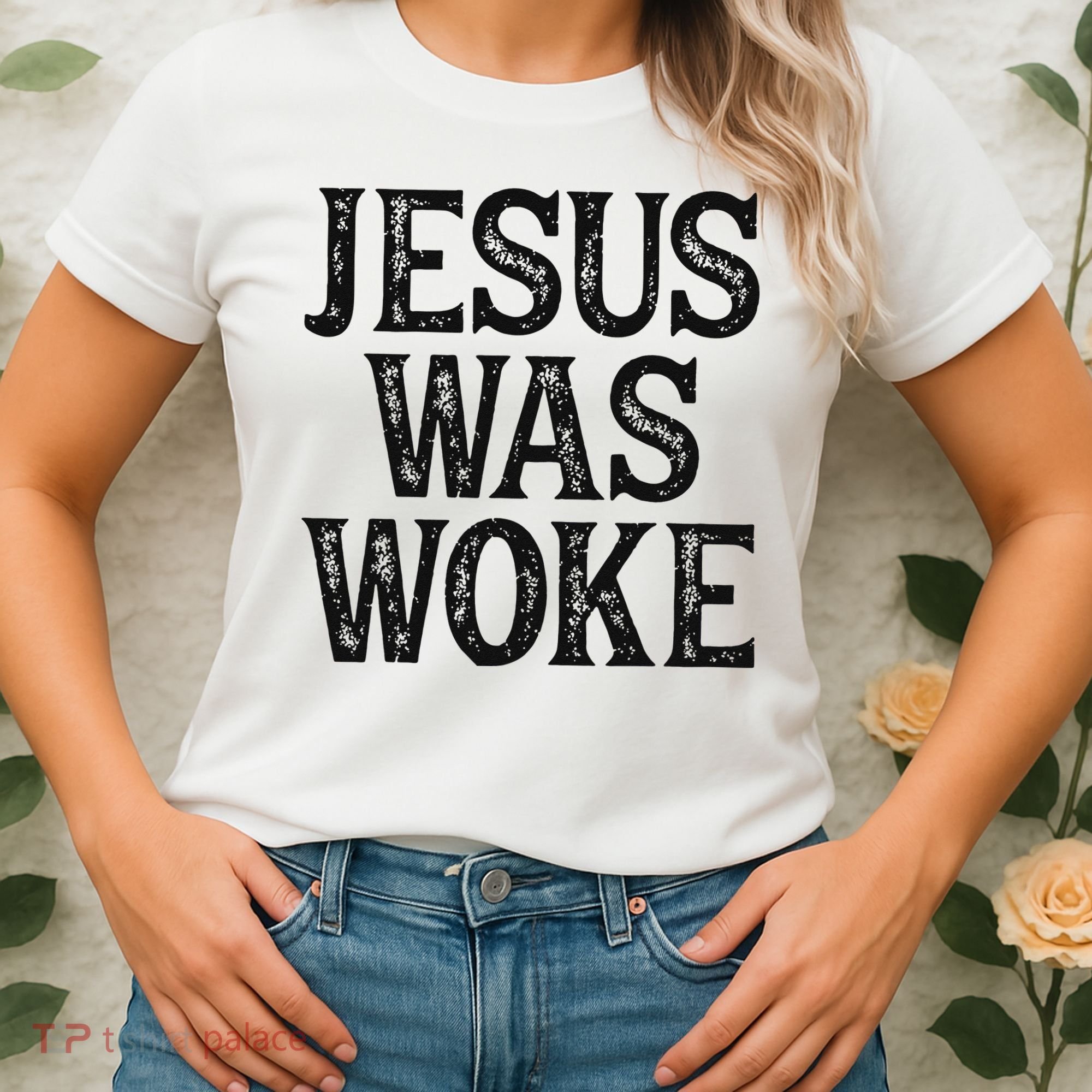 Jesus Was Woke Christian Faith Religious   Funny Women's T-Shirt