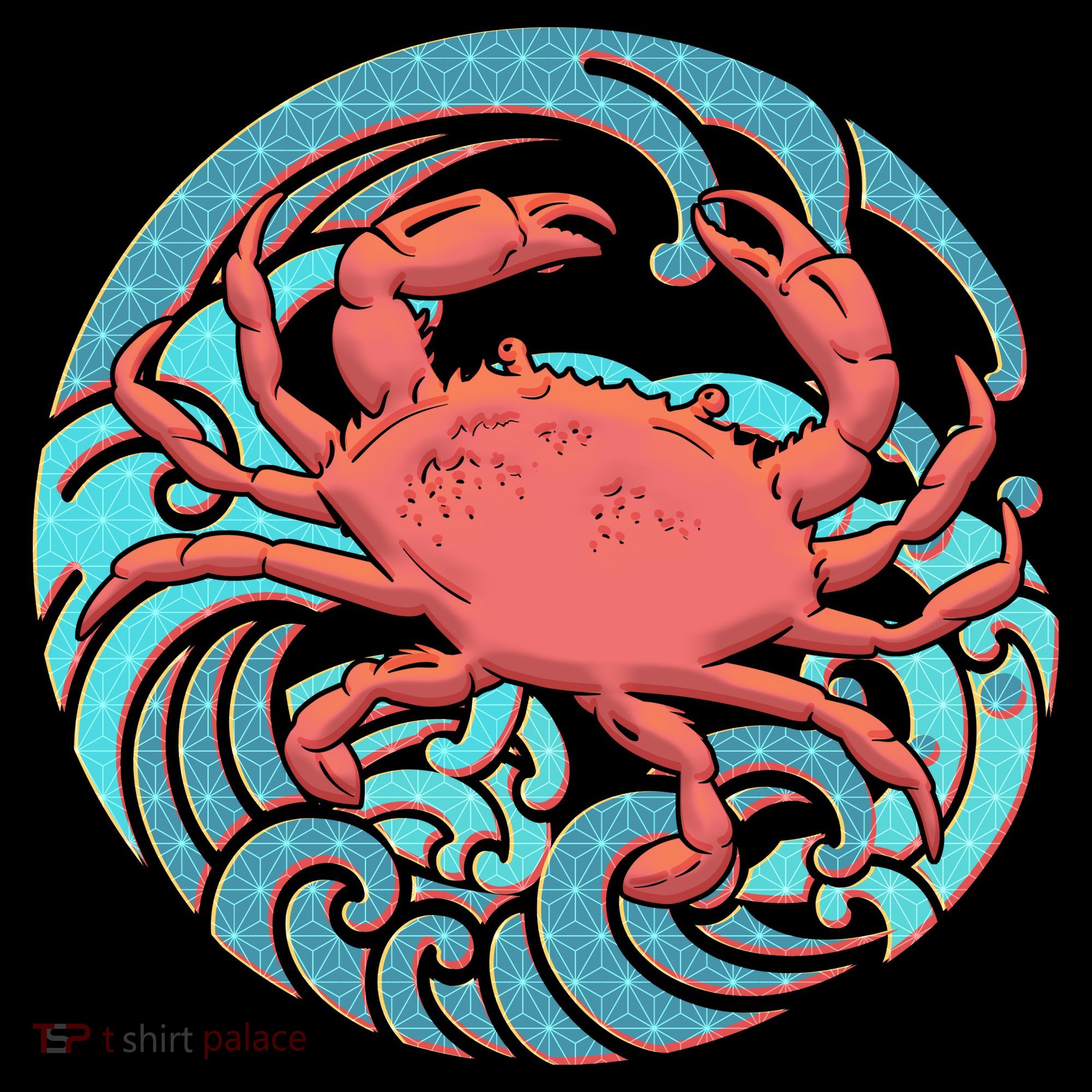 Japanese Water Wave Crab Coffee Mug