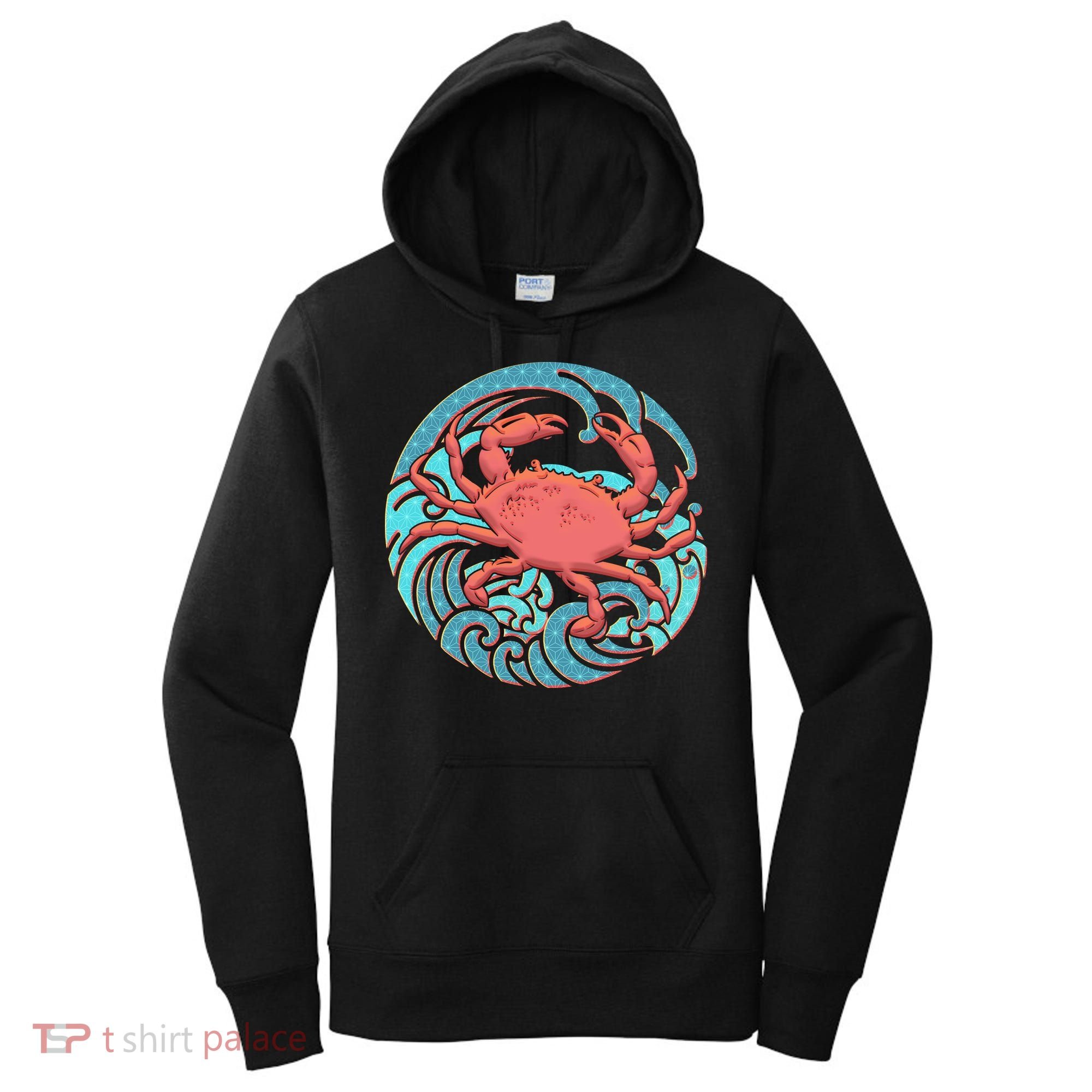 Japanese Water Wave Crab Women's Hoodie