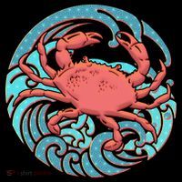 Japanese Water Wave Crab Women's Hoodie thumb 2
