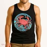 Japanese Water Wave Crab Tank Top thumb 3