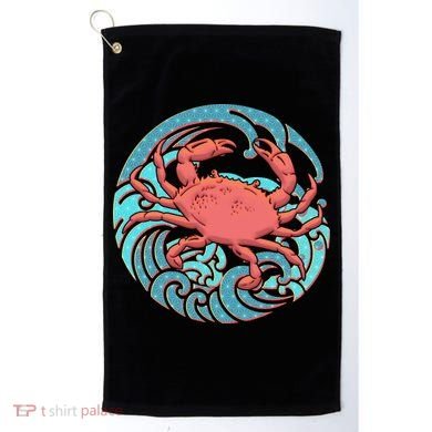 Japanese Water Wave Crab Golf Towel