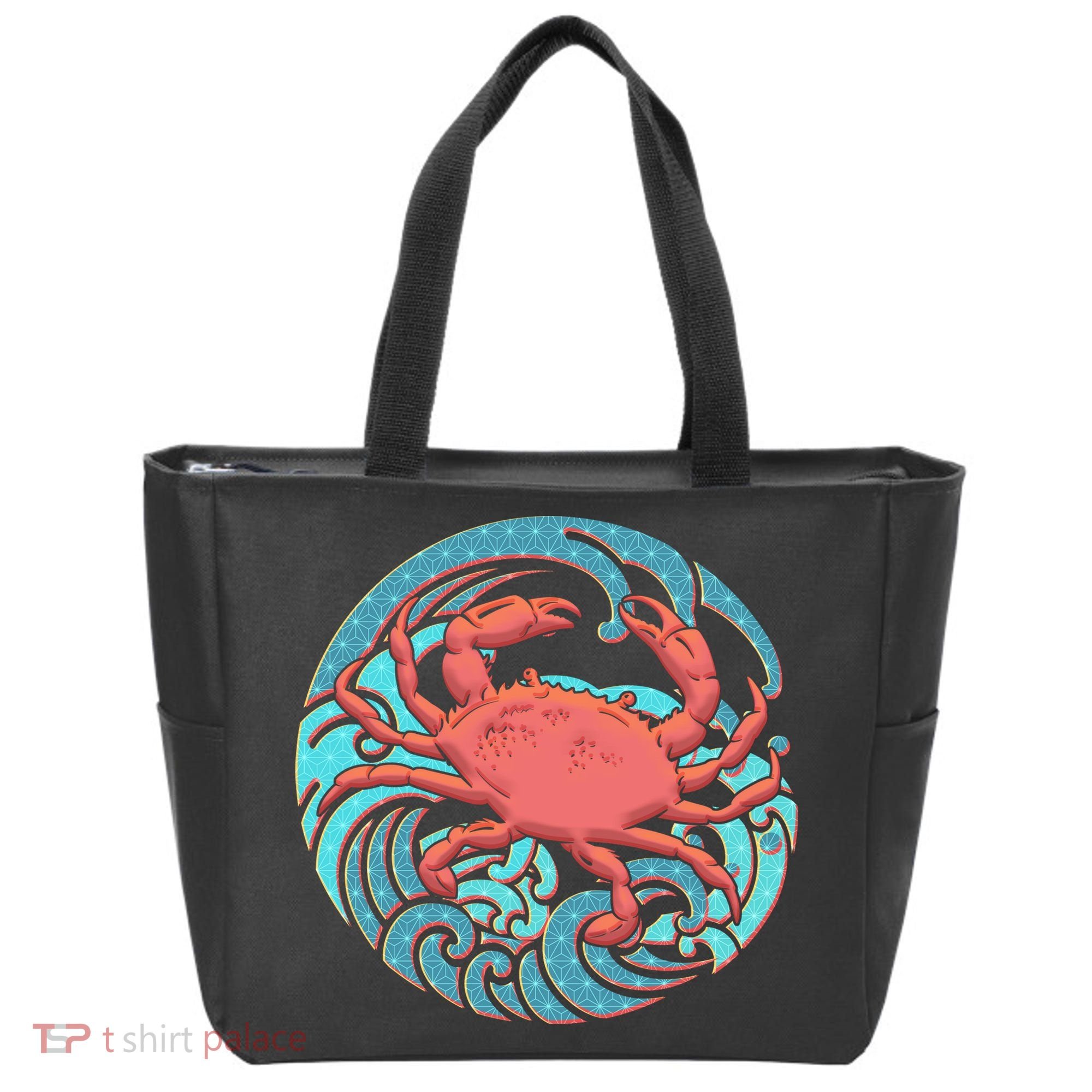 Japanese Water Wave Crab Tote Bag